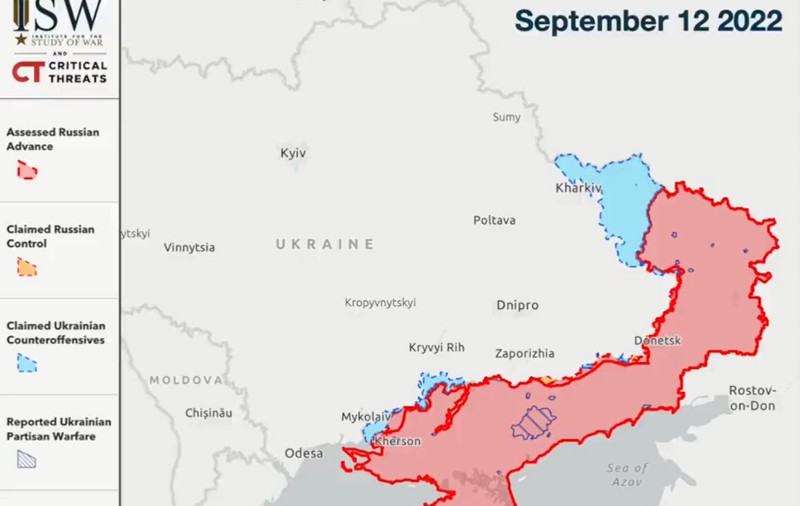 Harta interactivă care arată zonele recucerite de Ucraina. 200 de zile de război, în 73 de secunde