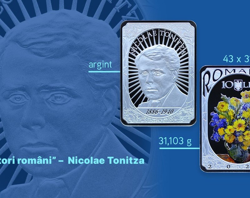BNR lansează prima monedă dreptunghiulară din istoria sa, dedicată lui Nicolae Tonitza. Costă de 115 ori mai mult decât valoarea ei