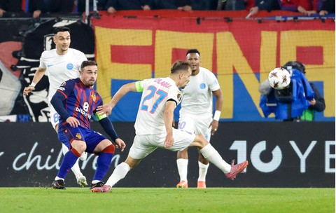 FC Basel - FCSB 3-1, în Europa League. Golazo Olaru, norocosul Shakiri a reușit „dubla”, Ibrahim Salah a închis meciul
