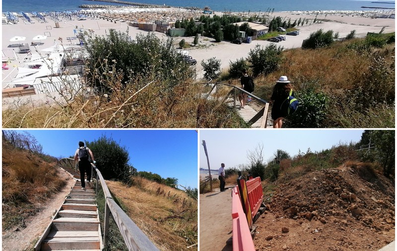 „Promenade des Anglais” de Constanța: mizerie, buruieni și coborâre spre plajă pe o scară nesigură de lemn