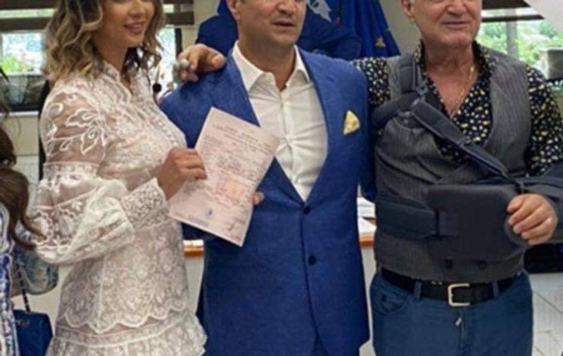 Gigi Becali, sufletul petrecerii la nunta nepotului său. Lucian s-a căsătorit cu Iulia Florescu