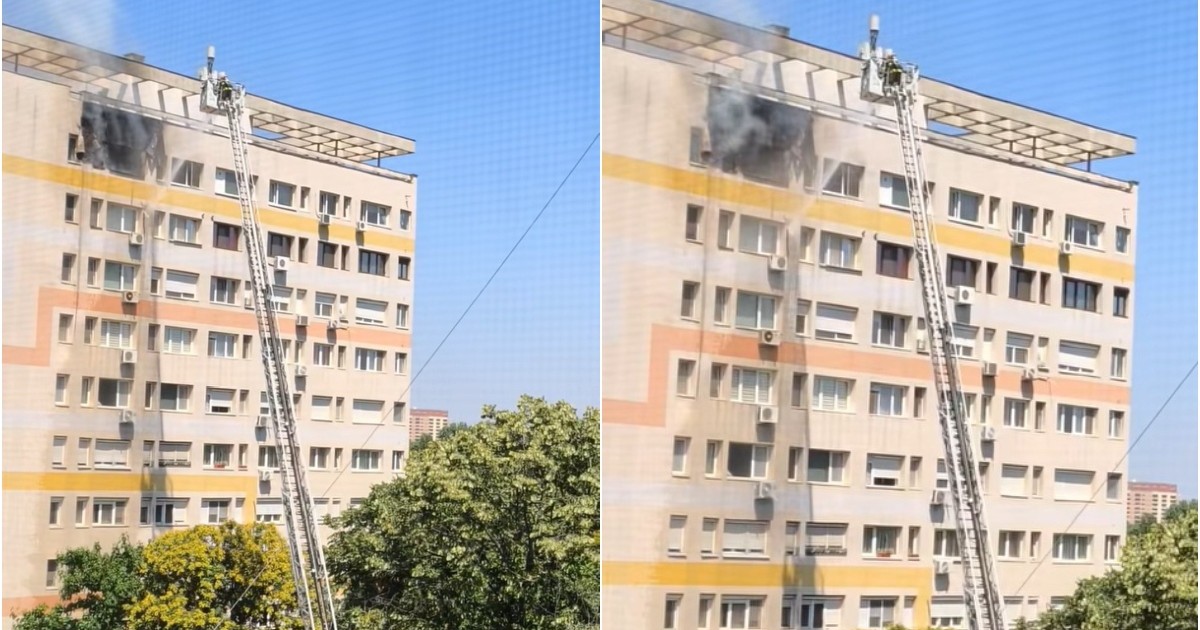 Incendiu la un apartament de la ultimul etaj al unui bloc din Sectorul 3, București.