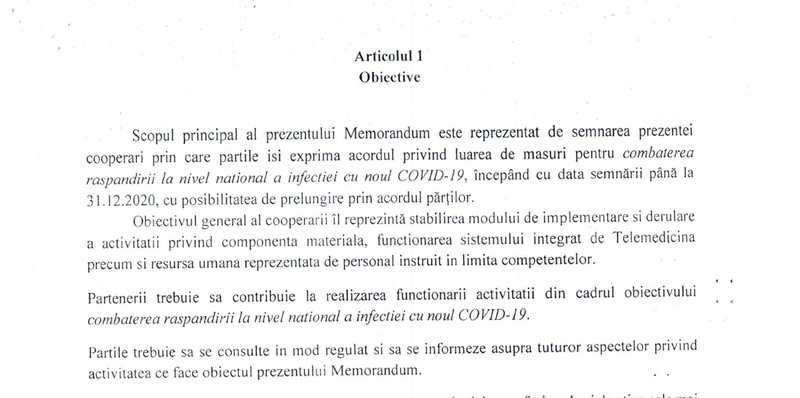 Combaterea răspândirii la nivel național a infecției cu noul COVID-19 e clar menționată printre obiectivele memorandumului