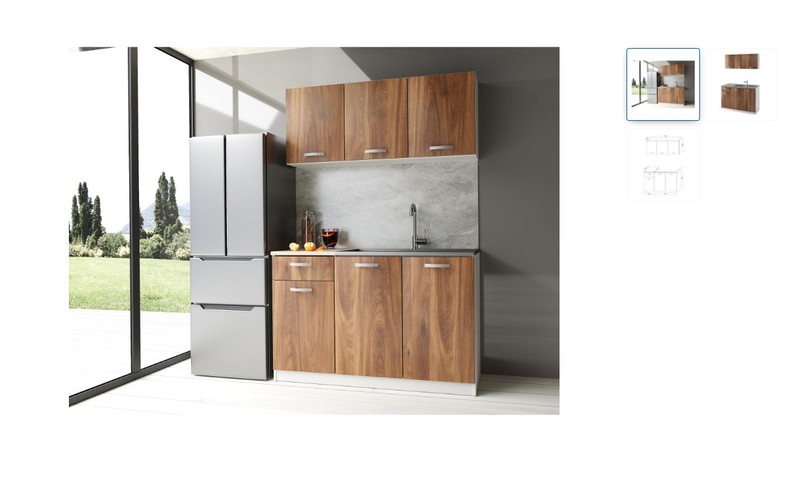 Set Bucătărie Asaro Mira, 130x60x85 cm, blat, culoare Coniac/Alb