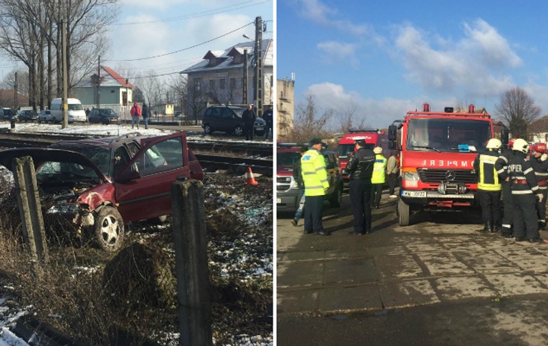 Femeie decedată după ce mașina în care se afla a fost acroșată de un tren