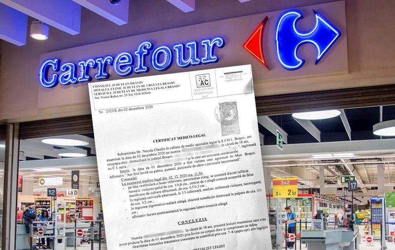 Cazul tinerei agresate de agenții de pază într-un Carrefour. Avocata: „O acuză că a furat produse de 77 de lei. A fost bătută și discriminată doar pentru că e de etnie”