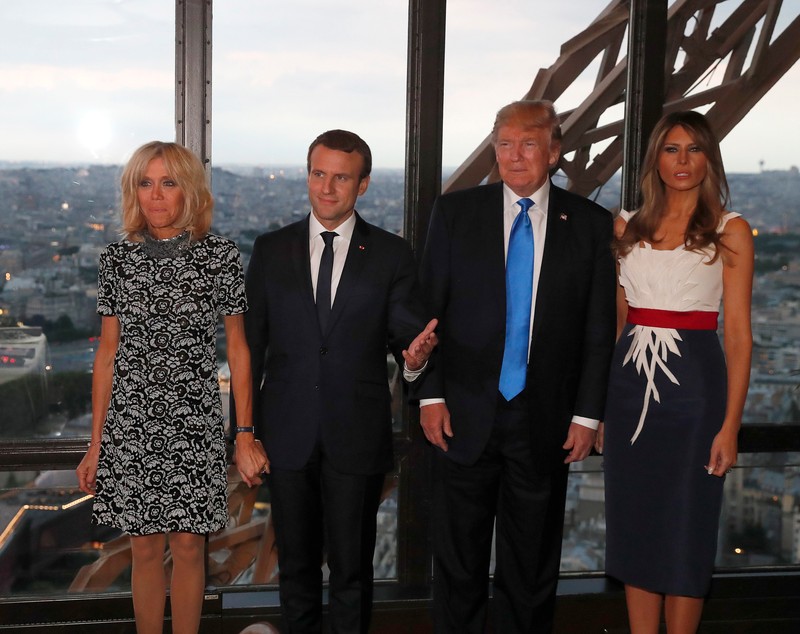 FOTO | Cuplurile Macron și Trump au luat cina la înălțime, într-un restaurant aflat la etajul doi al Turnului Eiffel