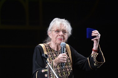 Ileana Stana Ionescu, la Teatrul Odeon, în decembrie 2018, după ce i-a fost conferit titlul de Cetățean de onoare al Municipiului București