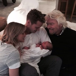 Richard Branson, alături de fiu, noră și nepot, î 2015/ Foto: Hepta