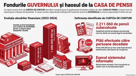 Nereguli la Casa de Pensii, descoperite de un audit al Curții de Conturi