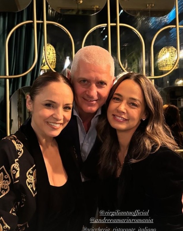 Cum au apărut Andreea Marin și Andreea Raicu la restaurantul lui Virgil Ianțu din București. Cei trei n-au ratat ocazia de a face o poză împreună