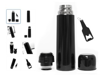 Termos din oțel inoxidabil, Glossy Black, 500 ml