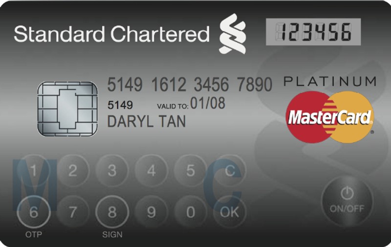 Card bancar cu ecran LCD şi tastatură
