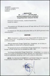 Dispoziția primarului din Ocnița