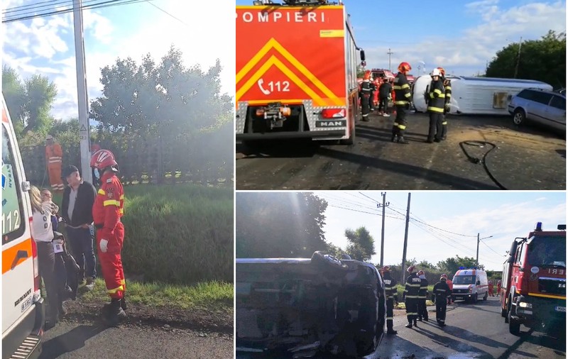 VIDEO | Imagini teribile la Aninoasa, copiii răniți în accidentul cu doi morți plâng speriați printre ambulanțe: „Vreau acasă!”