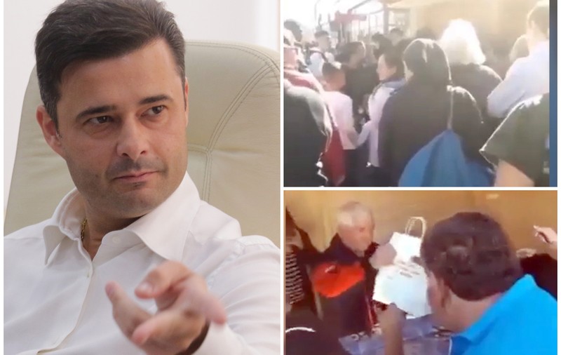 Imagini filmate cu oameni înghesuiți unii în alții la distribuirea ”kiturilor sanitare” date de primarul Sectorului 5. Florea: ”Toți au primit fără nici o grimasă”