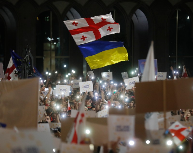 Protest uriaș în Georgia. Zeci de mii de oameni au cerut aderarea țării la UE