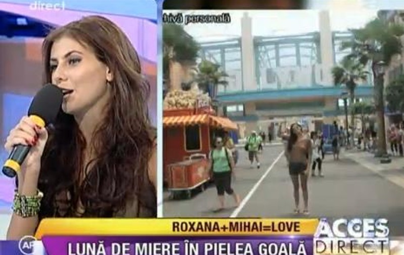 Manechinul Roxana Ilie, lună de miere în pielea goală