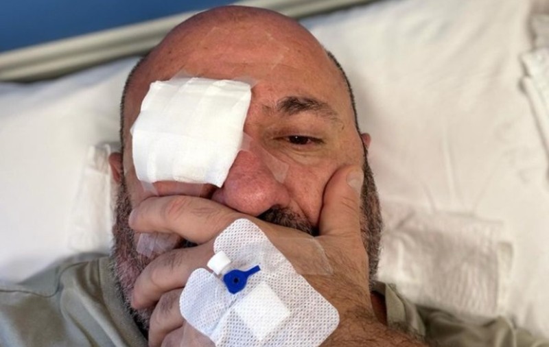 Cătălin Scărlătescu, la spital după ce s-a întâlnit cu Dumitrescu și Bontea. Are un ochi pansat și perfuzie: „Să vedeți cum arată ei”
