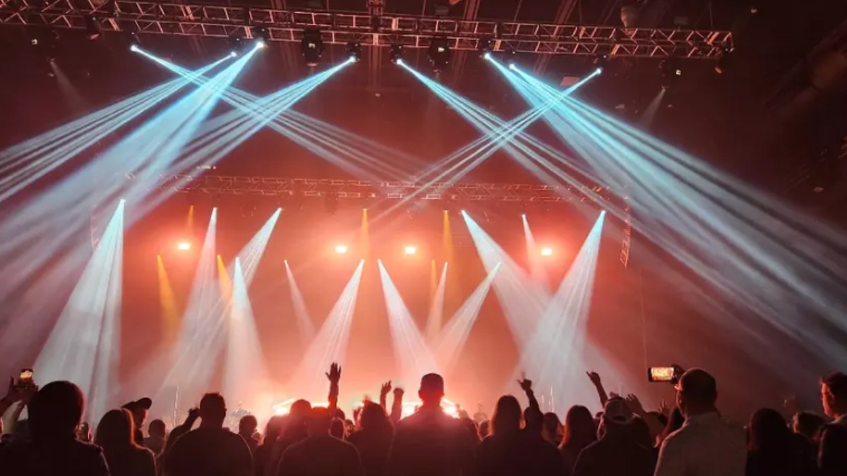 Oameni care se distrează la un concert