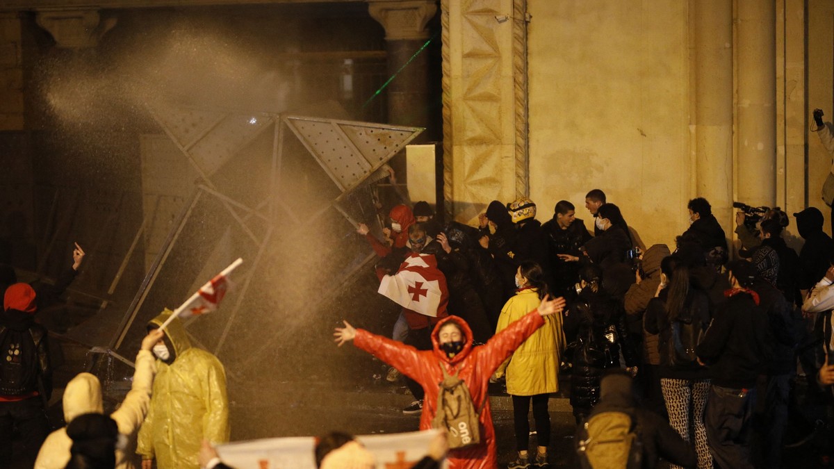 Protest la Tbilisi față de proiectul de lege legea privind „agenții străini” Foto: Hepta