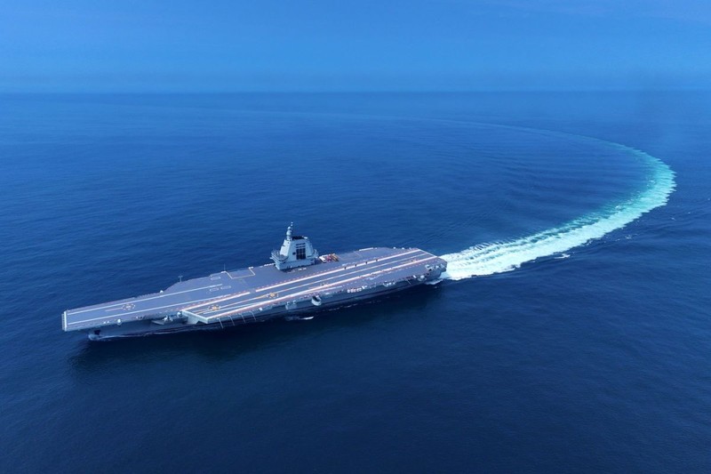 Imagine aeriană cu al treilea portavion al Chinei, Fujian. Foto: Profimedia