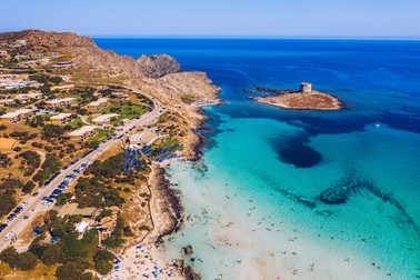 Plaja La Pelosa Sardinia, Italia