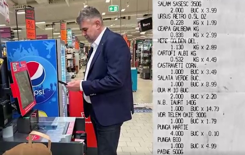 Premierul Ciolacu a postat bonul de la cumpărături de sub 100 de lei și a stârnit un val de reacții. „Ce buget aveți pentru o săptămână?”