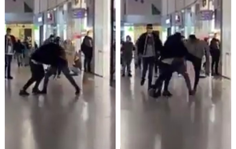 VIDEO | Bătaie într-un mall din Craiova. Patru tineri s-au luat la bătaie din cauza unor parfumuri