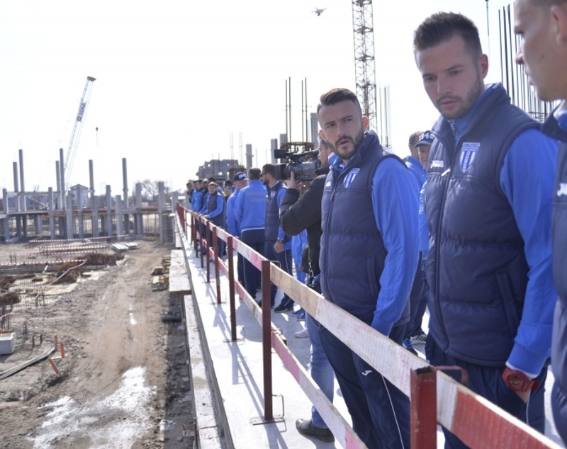 Primii pași ai jucătorilor de la CSU Craiova pe noua arenă ”Ion Oblemenco“/ VIDEO