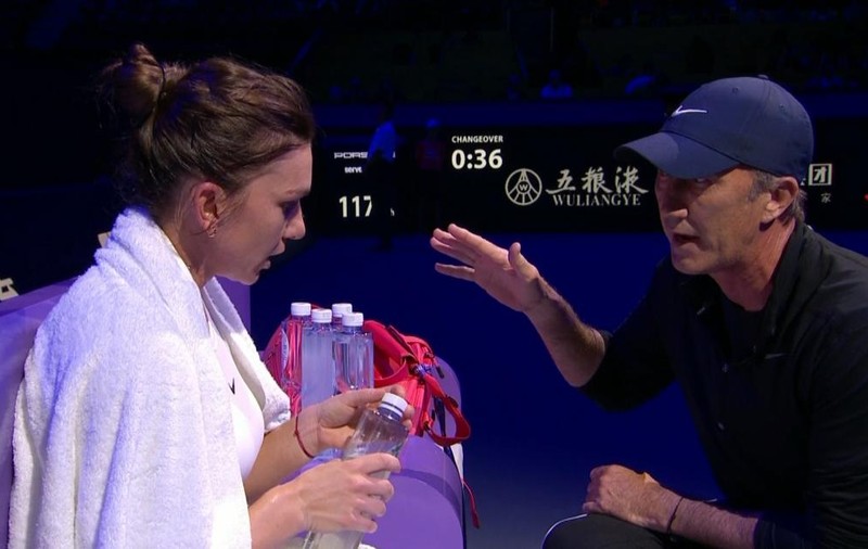Simona Halep a primit sfaturi de la Darren Cahill, la meciul cu Bianca Andreescu de la Turneul Campioanelor 2019. ”Mai rezistă 6-7 minute”