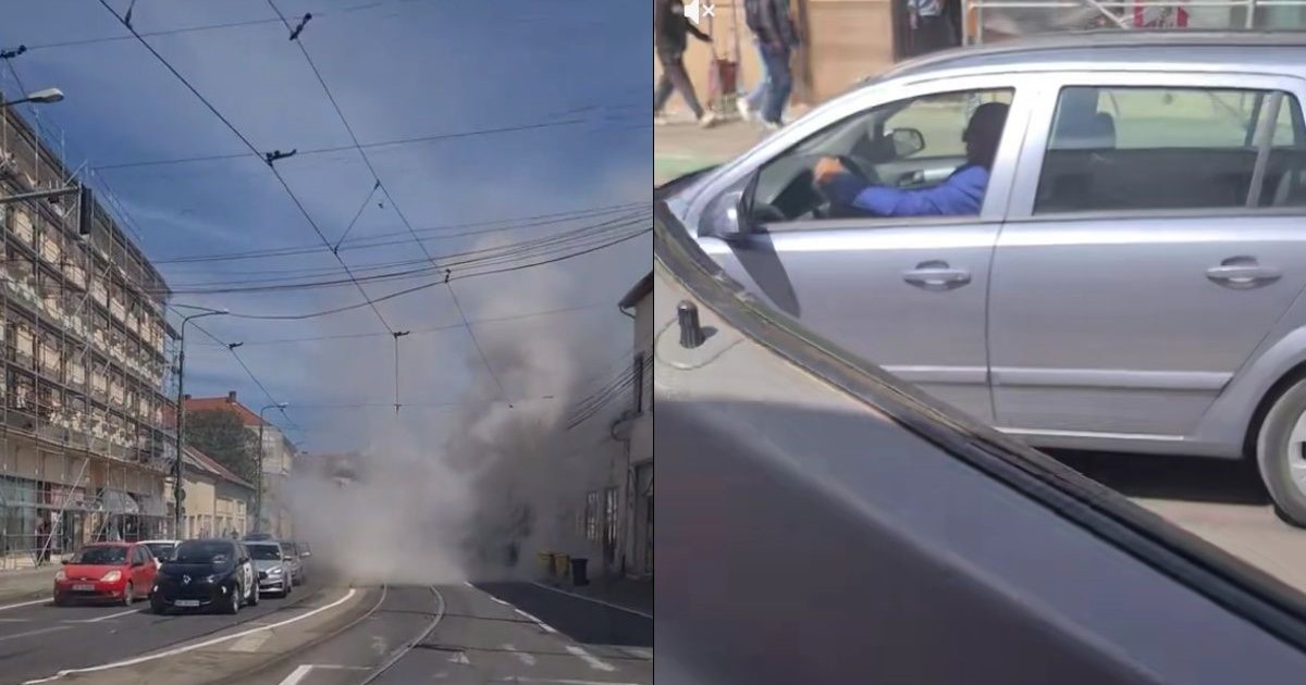 Gestul simplu făcut de un șofer în trafic când a văzut că turbina altuia a luat-o pe ulei. Foto Captură video