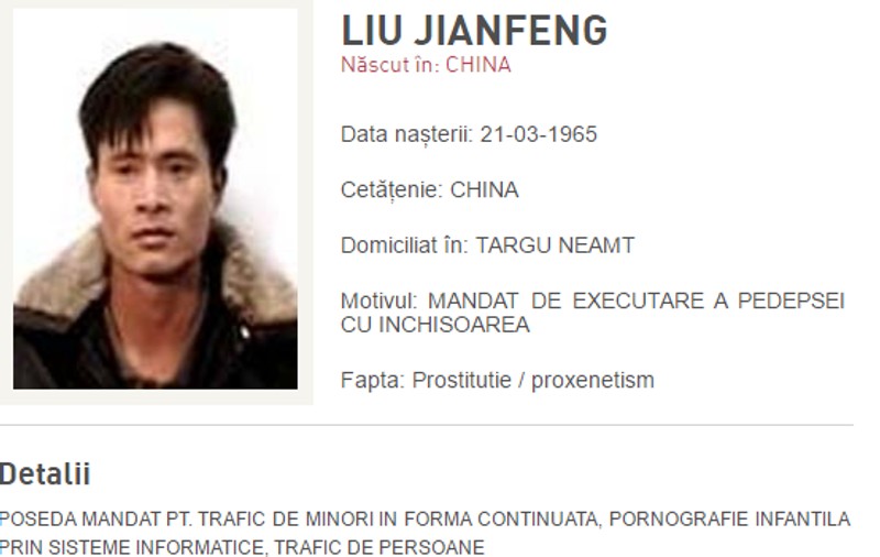 Cel mai căutat infractor din județul Neamț este... un chinez!