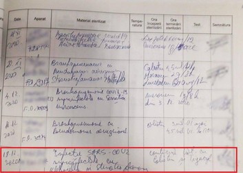Pacientul a fost înregistrat pe 18 decembrie în Registrul de evidență a infecțiilor nosocomiale al Spitalului Militar