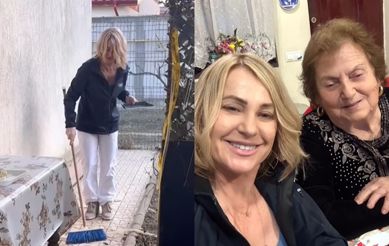 Imagini cu Nadia Comăneci acasă la mama ei, unde a dat cu mătura și a gătit: „Lucruri normale, pe care le fac și în America”. Cum au reacționat fanii