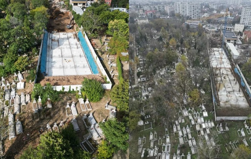 „Apartamente cu vedere la viața de apoi”: val de glume după ce bucureștenii au văzut că un bloc de 11 etaje se construiește în cimitirul Bellu