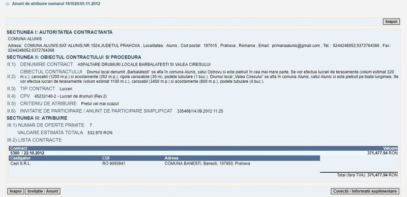 Firma Cast, câștigătoarea licitației de asfaltare a drumeagului din Aluniș