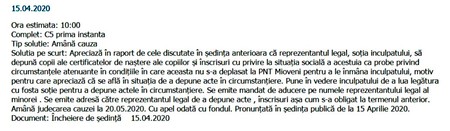 Decizia instanței din 15 iunie