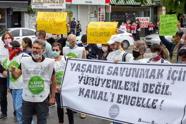 Protest față de construirea Canalului Istanbul FOTO: Profimedia
