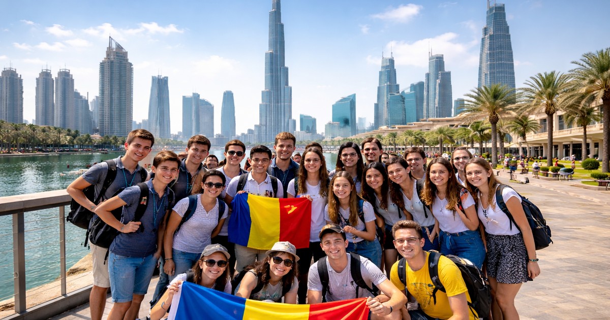 grup de elevi romani in emiratele arabe