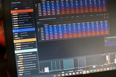 Detaliu ecran al software-ului de reglare ECU cu harta de performanță deschisă