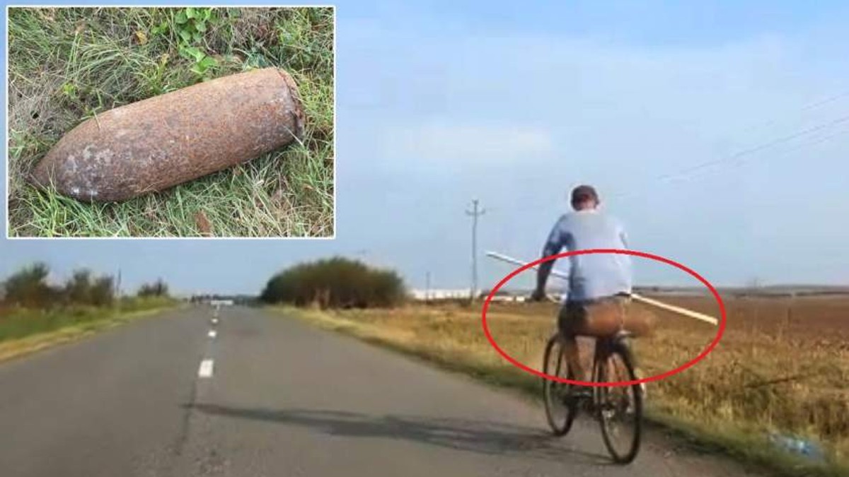 Un bărbat din Arad a găsit o bombă pe câmp și a cărat-o cu bicicleta ca s-o vândă la fier vechi