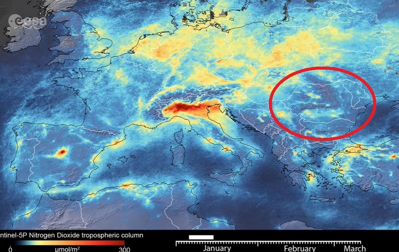 Imagini din spațiu | Coronavirusul reduce poluarea în Europa. Pe hartă apare și România