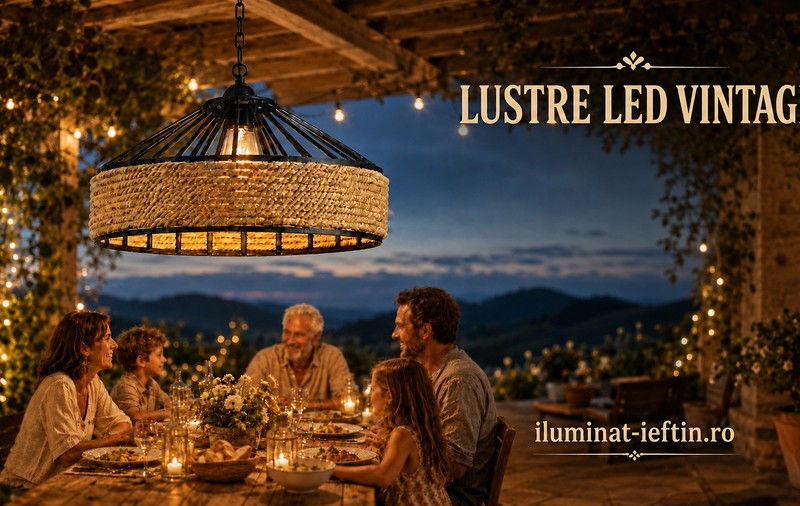 Lustre LED cu aspect de lemn și modele vintage: lumină modernă, mai aproape de natură