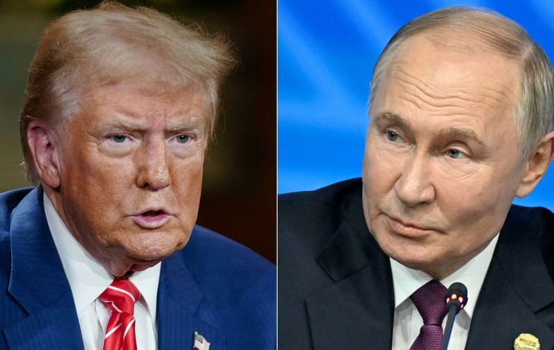 Colaj cu Donald Trump (stânga) și Vladimir Putin Foto: Profimedia