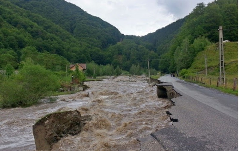 Județul Prahova, lovit de inundații. Zeci de gospodării au fost afectate, râuri ieşite din matcă și copaci doborâţi la pământ