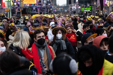 Mulțime de oameni în Times Square, de Revelion | Foto: Profimedia