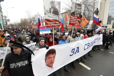 Opoziția comemorează în fiecare an, în februarie, moartea lui Boris Nemțov FOTO: EPA