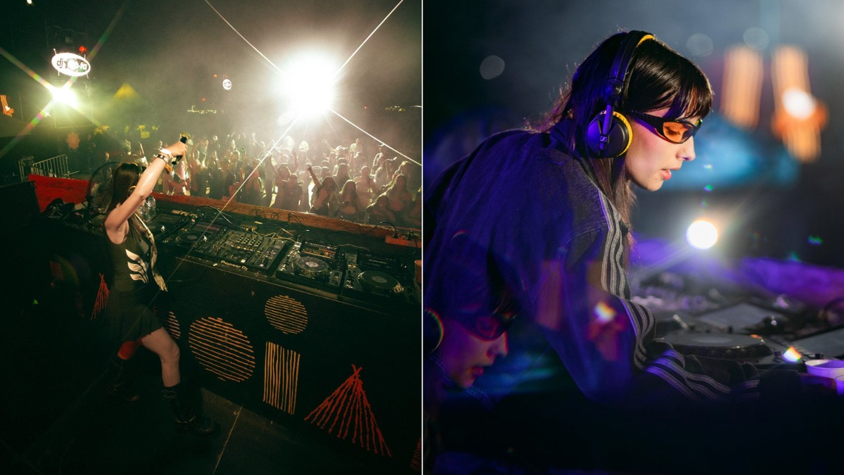 Un colaj cu o tanara dj la un festival