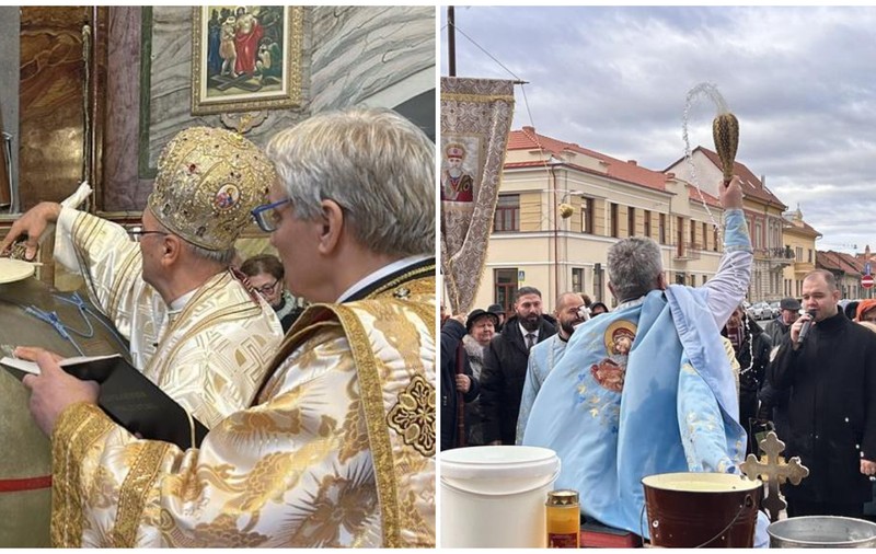 Credincioșii au primit agheasmă la catedralele și bisericile din Oradea, de Bobotează. „Sfințire, sănătate, curățire și binecuvântare”